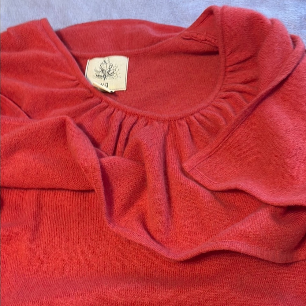 TWG 100% Cashmere Coral Cape Layered Sweater Top S Luxury Quiet Luxury - Picture 9 of 9